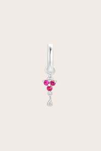 Birthstone Jewellery: Silver Birthstone Charm - July/Ruby