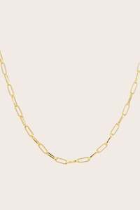 Gold Jewellery: Paperclip Chain Necklace -  Gold