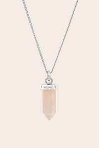 Rose Quartz: Rose Quartz Aroha Necklace - Silver