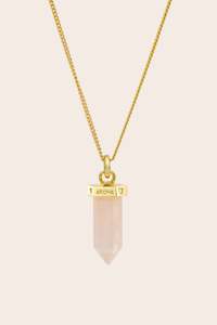 Rose Quartz Aroha Necklace - Gold