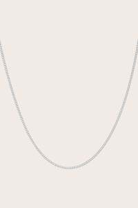 Crystal Necklaces: Fine Curb Chain Necklace - Silver