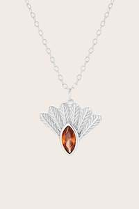 Crystal Necklaces: Fantail Messenger Necklace - Silver