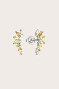 Crystal Earrings 1: Radiant Climber Earrings - Silver