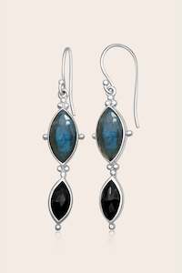 Crystal Earrings 1: Third Eye Earrings - Silver
