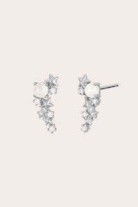 Guiding Lights of Matariki Climber Earrings - Silver