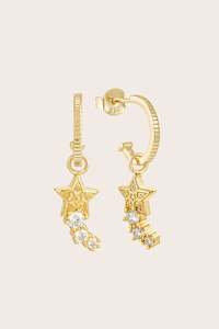 Gold Jewellery: Shooting Star Hoops - Gold