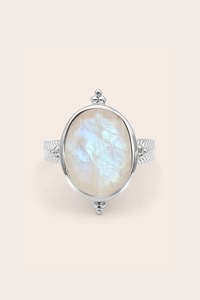 Moonstone Jewellery: Guardian Angel Moonstone Ring - Silver