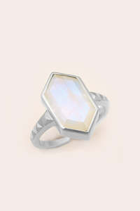 Moonstone North Star Ring - Silver