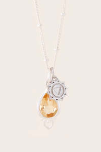 Citrine Jewellery: Solar Plexus Chakra Necklace Silver