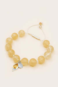 Solar Plexus Chakra Mala Bracelet - Silver