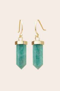 Amazonite True Voice Earrings - Gold