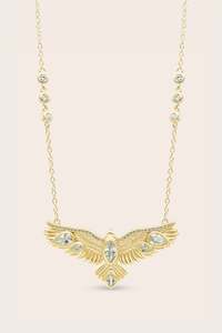 Gold Jewellery: Soar Crystal Necklace - Gold
