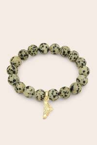 Gold Jewellery: Dalmation Jasper Soar Bracelet - Gold