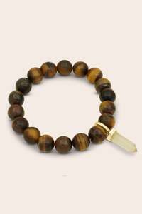 Courage Within Tiger's Eye Bracelet - Gold