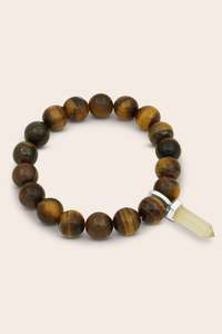 Gifts Under 100: Courage Within Tiger's Eye Bracelet - Silver