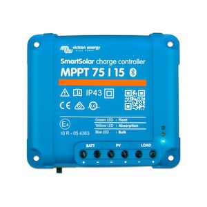Solar Controllers: Victron SmartSolar MPPT 75/15 with Bluetooth (12/24V-15A)
