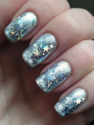 Nail Art Foils Micro Glitter And Rhinestones: Silver Starburst Nail Foil