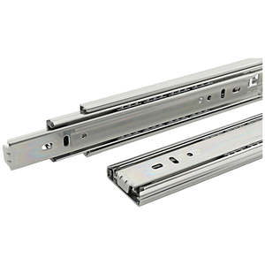 Full Extension Drawer Slides Pair Zinc Plated 500mm 45kg Load