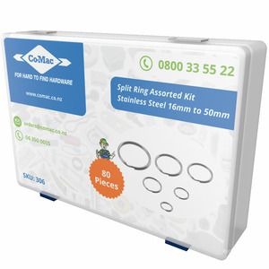 Z Miscellaneous Document Holders Springs Case Corners Post Tops Chain: Split Rings Assorted Kit NP 16mm to 50mm Dia