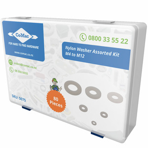 Z Miscellaneous Document Holders Springs Case Corners Post Tops Chain: Nylon Washer Assorted Kit White M4 to M12