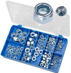 Assorted Kit: Nylon Insert Self Locking Nuts Zinc Plated Qty 100
