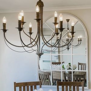 Products: Hamptons Arch Iron Wall Mirror - Cream - Coastal At Home