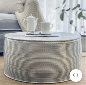Hamptons Silver Drum Coffee Table - Coastal At Home