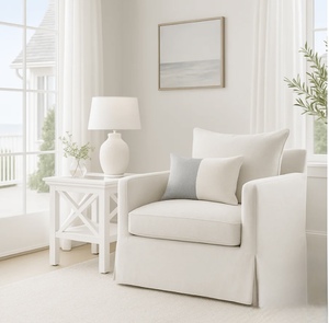 Noosa Slip Cover Arm Chair - Warm White - Coastal At Home