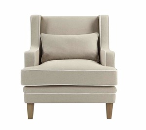 Bondi Arm Chair - Natural W/White piping - Coastal At Home