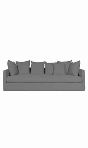 Products: Chalet Linen Slip Cover Sofa - 3 seater COOL GREY - Coastal At Home
