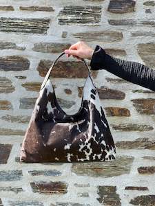 Cowhide Shoulder Bag - Brown Salt + Pepper