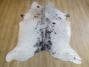 Cowhide Rugs: Large Cowhide - Black and White Salt + Pepper - SKU 9023