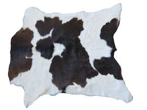 Calfskins: NZ Calfskin - Dark Brown & White