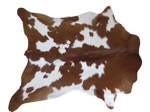 Calfskins: NZ Calfskin - Tan & White