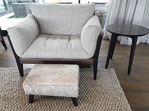 Cowhide Footstools: Stone Grey Angled Leg Footstool L