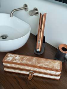 Hair Straightener: Tan + White Soft Hair Straightener Case