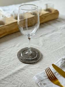 Dark Grey Cowhide Coasters -set of 4