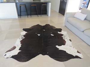 Sale Large Cowhides: SALE Large Cowhide - Brown Chocolate + White - SKU 8857
