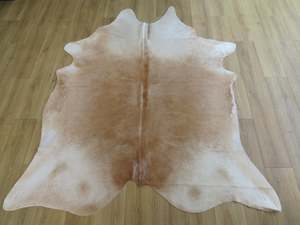 Premium Large Cowhide - Champagne & White - SKU 9793