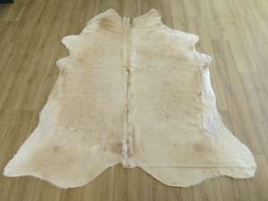 Premium Large Cowhide - Champagne & White Longer Coat - SKU 9792