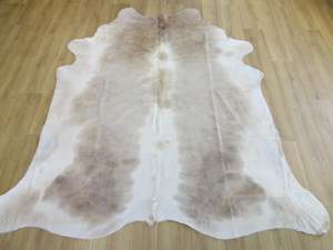 Premium Large Cowhide - Champagne & White - SKU 9705