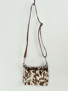 Weekend Bags Handbags Wallets: The Mini Shoulder 2 in 1  - Coffee + White Dapple