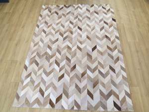Patchwork Cowhide Rugs: LARGE SIZE Chevron Patchwork Rectangle Rug - Taupe Chevron pattern CONTACT US TO ORDER