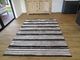 LARGE SIZE Stripe Patchwork Rectangle Rug - Black Grey Taupe Stripe THREE IN STOCK