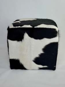 Cowhide Cube - Black + White A