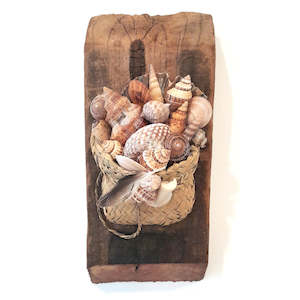 Wall Art: Kete Full of Shells Wall Decor - Original Design 2