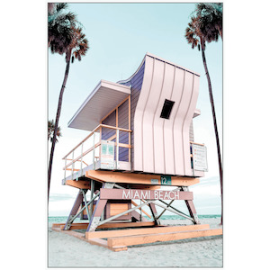Wall Art: Miami Beach Surf Shack Coastal Wall Art