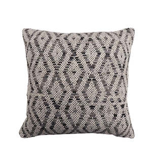 Textured Diamond Pattern Cushion - Grey
