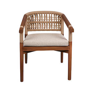 Popular And Trending: Harbour Teak & Rope Outdoor Dining Chair - Natural & Beige