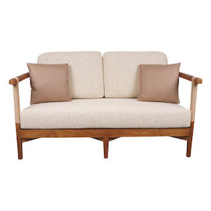 Harbour Teak & Rope Two Seater Outdoor Sofa - Natural & Beige